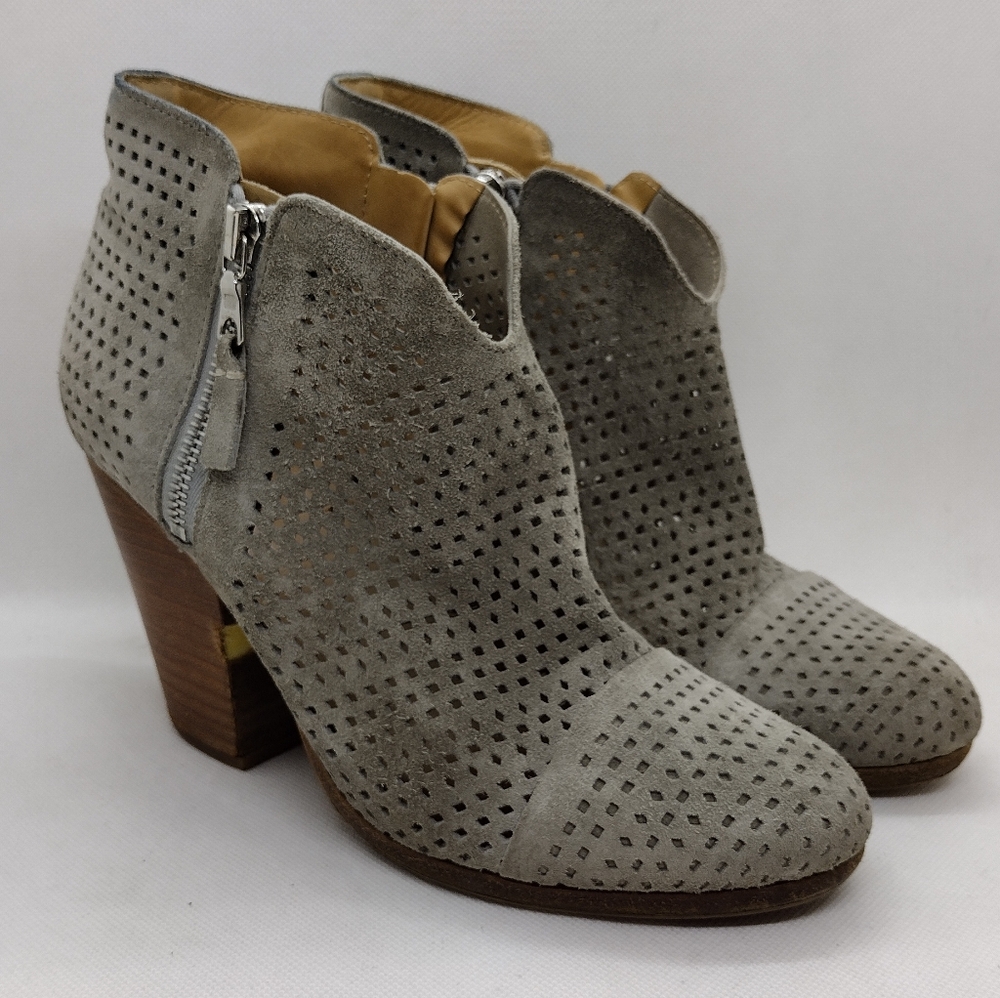 Rag & Bone Margot Boots Women's 7.5 Gray Suede Boho Retro Y2K 90s Office - Picture 3 of 13